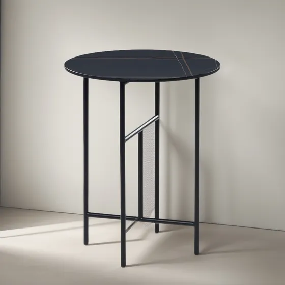 Mesa Lateral Rosen Delfi Circular 45 X 55 Cm Negro