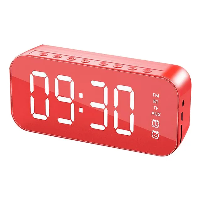 Reloj Alarma De Espejo Reproductor Con Altavoz Bluetooth