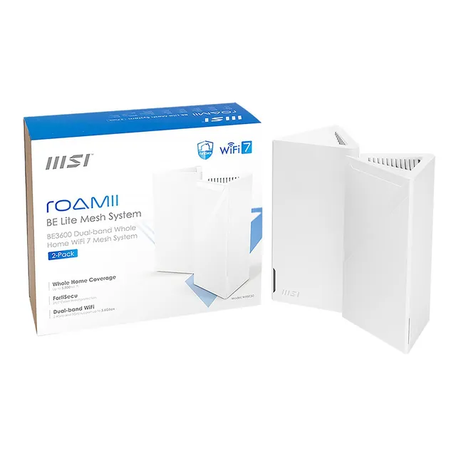 Kit Router Inalambrico Msi Roamii Be Lite Mesh System Wi-fi 7 Be3600 Doble Banda 3600mbps 802.11be
