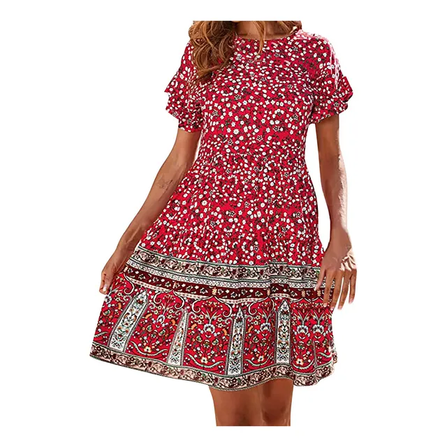 Vestido Nuevo Verano Para Mujer 2022 Estampado Moda Viaje