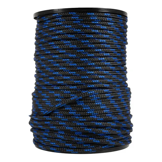 Cuerda Trenzada Hueca 16mm Negra Y Azul X Rollo 125mts 