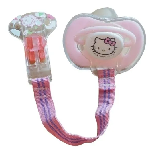 Chupón Silicona Hello Kitty Sanrio Sujetador Nuby 6 Meses +