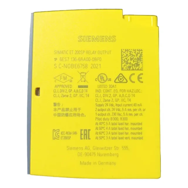 6es7136-6ra00-0bf0 Siemens Simatic Et200sp Modulo F-rq 1x24v