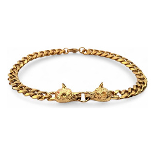 Pulsera Lobo Acero Inoxidable Dorado 7 Mm Pulsera Lobo Acero Inoxidable Dorado 7 Mm