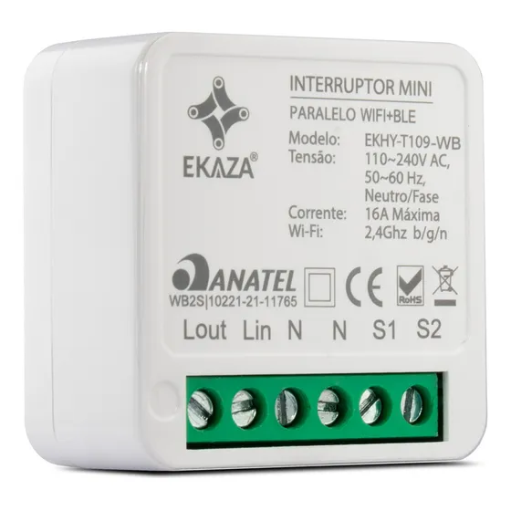 Interruptor Mini Inteligente Paralelo Wifi - On/off Ekaza