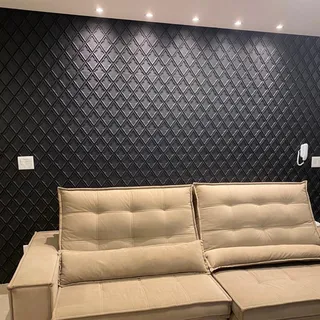 Kit 20 Placas 3d Pvc Revestimento Parede Decor Veneto Preta Kit 20 Placas 3d Pvc Revestimento Parede Decor Veneto Preta
