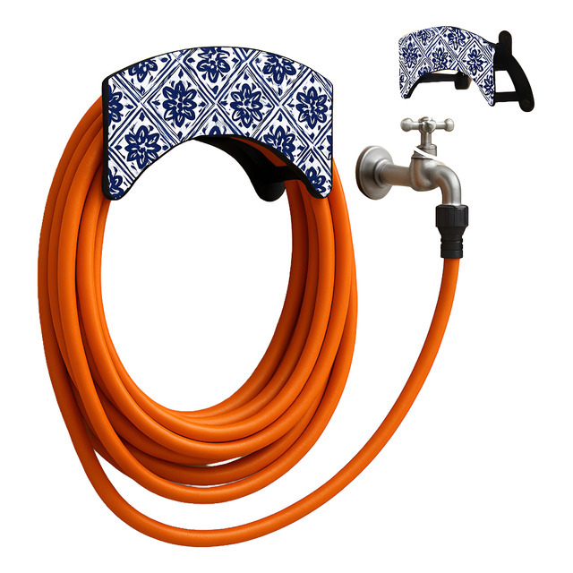 Suporte Enrolador De Mangueira Jardim Azulejo Base Preto Suporte Enrolador De Mangueira Jardim Azulejo Base Preto