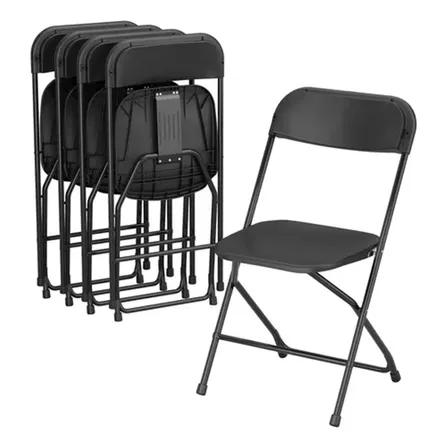 5 Piezas Silla Plegable Silla De Oficina En Casa Negro