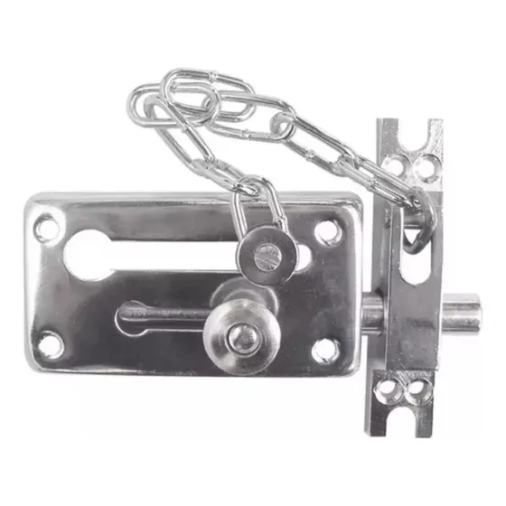 Cerradura Cadena Seguridad Antirrobo Pestillo Para Puerta Color Plateado