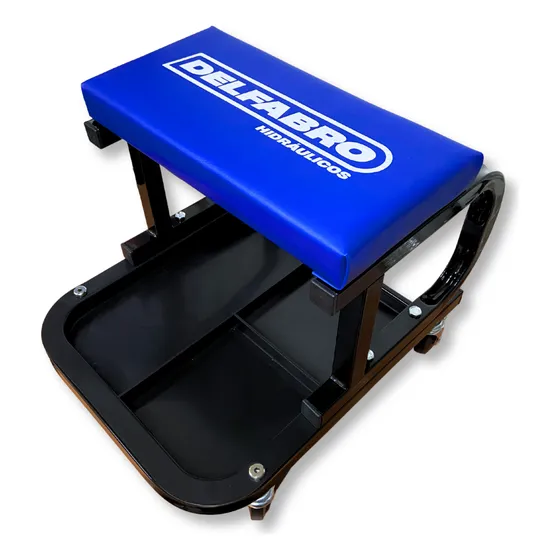 Silla Para Mecánico Taller Con Bandeja Y Ruedas Delfabro