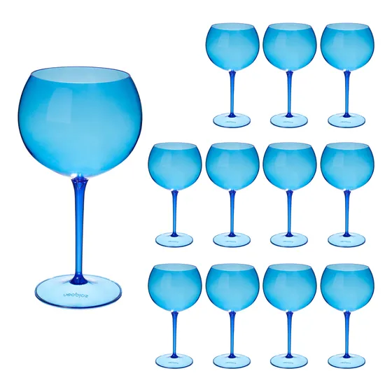 Taça De Gin 600ml Kit 12un Acrílico Alto Padrão Premium