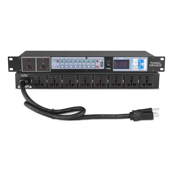 Controlador De Secuencia Potencia 10 Enchufes 8 Vías Con Usb