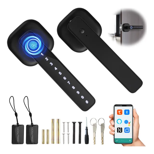 Loklooy Cerradura Inteligente 5en1 Cerradura con Huella Digital Negro