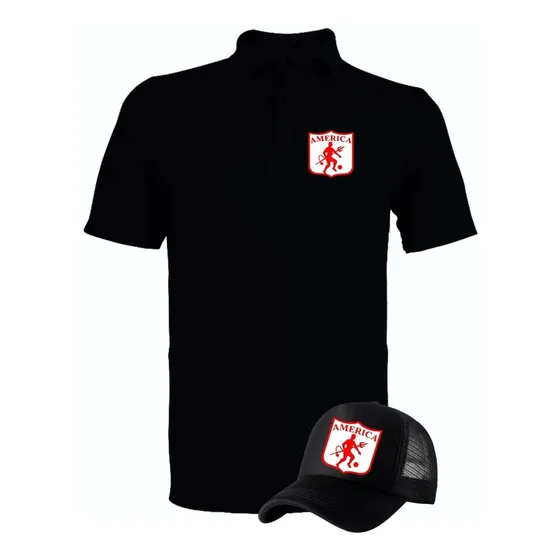 Camiseta Tipo Polo America De Cali Futbol Obsequio Gorra