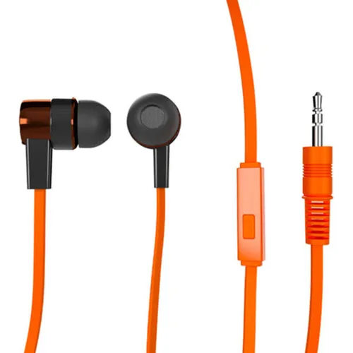 Audífonos Alámbricos Intrauriculares Con Micrófono Naranja