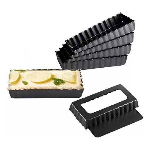 X12 Molde Rectangular Desmontable Pasteles 12cm Metálico Pastelería CL