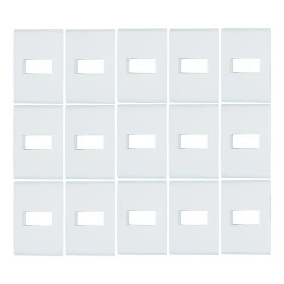 Kit 15 Placa 4x2 1 Posto Horizontal Branca Liz - Tramontina