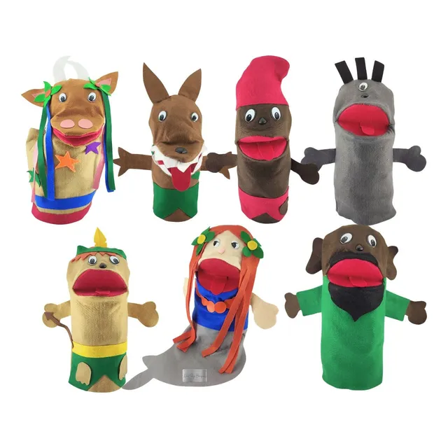 Fantoche De Mão Feltro Com 7 Personagens Folclore Brasileiro