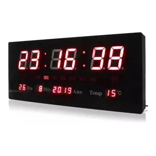Relogio De Parede Led Digital Lelong Modelo Le-2111 Relogio De Parede Led Digital Lelong Modelo Le-2111