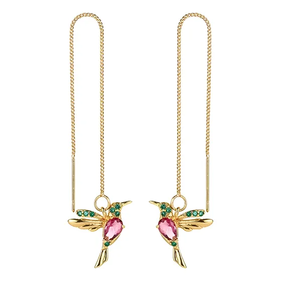 Aros Pájaro Colibrí Ave Plata 925 Joya Mujer Circones