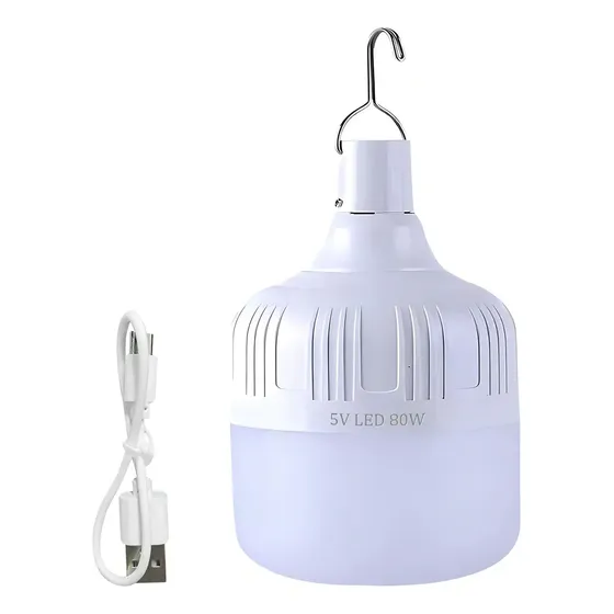 Luz LED Recargable 80W CASTLEN Kit Emergencia 12h Autonomía Blanco | Cuotas sin interés