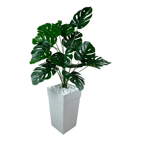 Planta Artificial Enfeite +  Vaso Degrau Decoracao  