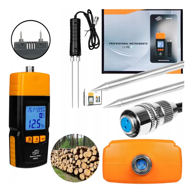 Medidor De Humedad De Madera 2 En 1 Con Sonda Benetech Gm620