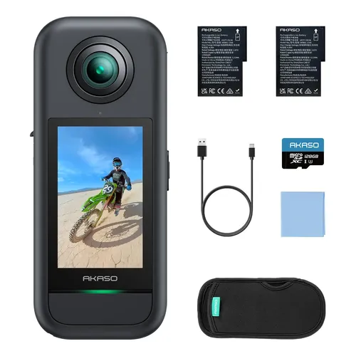 Câmera De Ação Akaso 360 Sensores De Vídeo De 5.7k De 48mp