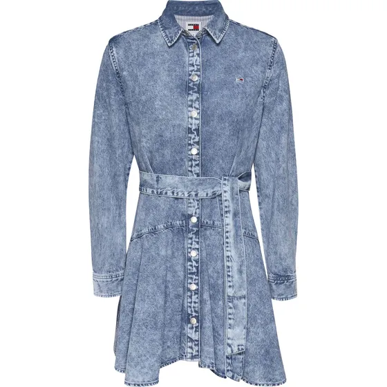 Vestido Azul Chambray Denim Con Logo Tommy Jeans