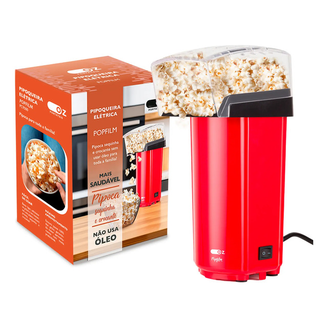 Pipoqueira Elétrica Popfilm Manteiga Sem Oleo 900w 127v Vermelho 127v Pipoqueira Elétrica Popfilm Manteiga Sem Oleo 900w 127v Vermelho 127v