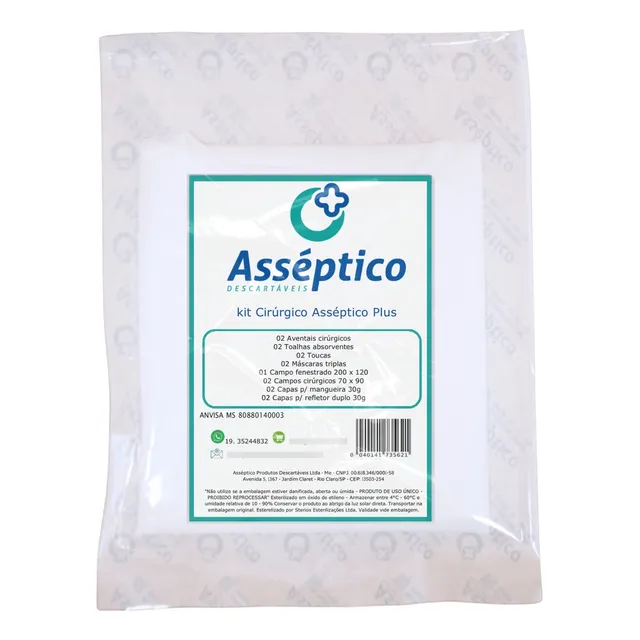 Kit Cirúrgico Estéril Implante 30grs Branco