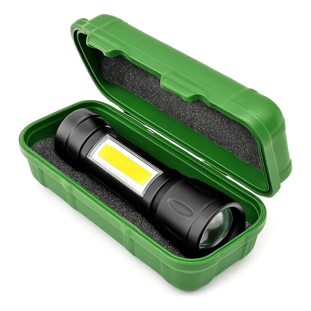 Mini Lanterna Xpe Cob Led Flash D Luz Carregamento Usb