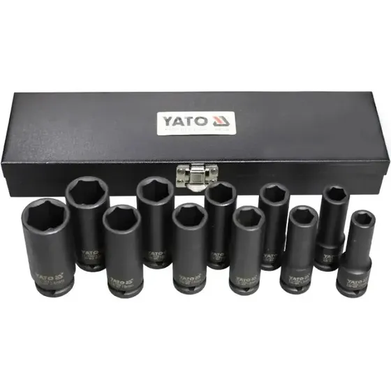 Juego De Dados De Impacto Largos Cuad. 1/2 Yato Yt-1054