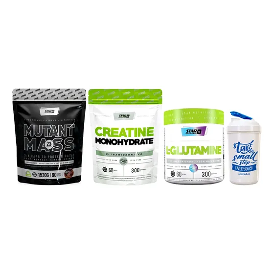 Star Nutrition Mutant 1,5 Kg Chocolate + Creatina X300 Gr + Glutamina X300 Gr + Vaso