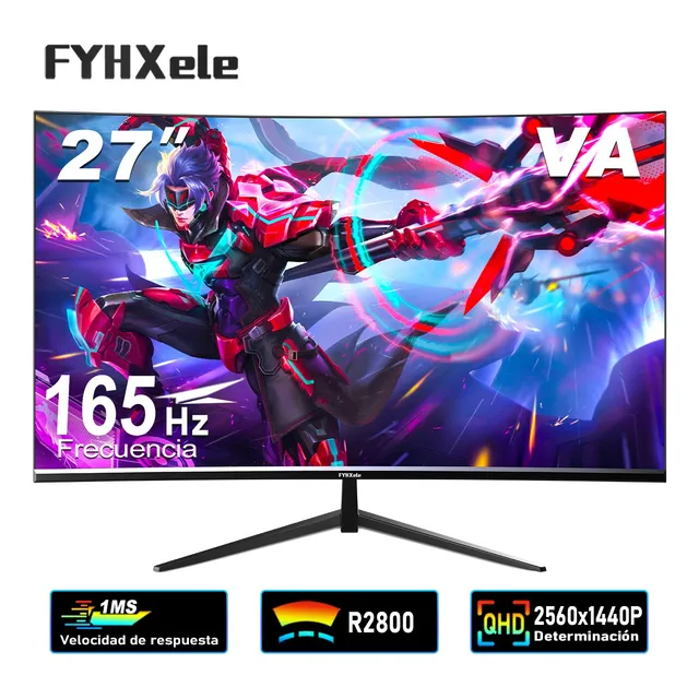 Monitor Gamer Curvo Fyhxele 27 Lcd 2 K 165 Hz Qhd Va 1 Ms Ne