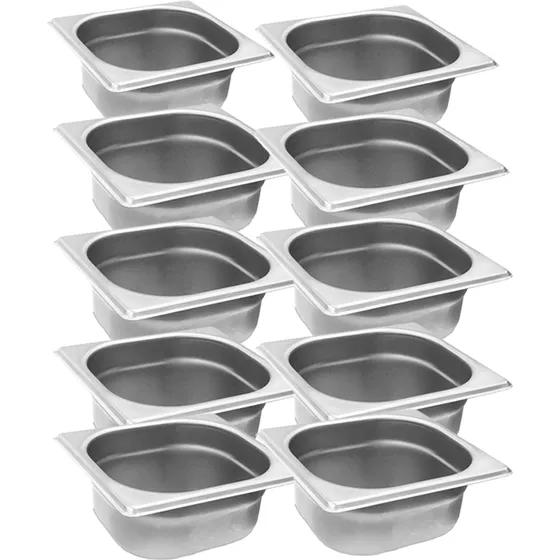 Kit 15 Cubas Gastronômicas Inox Gn 1/6x65mm Zahav