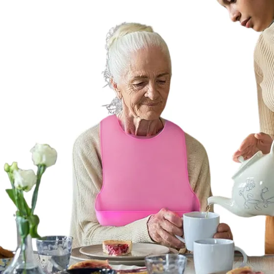 Babero En Silicona Para Adulto Lavable Ancianos