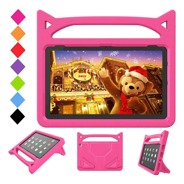 Funda Tablet Fire Hd 10 Niños- Prueba De Golpes, Asa, Color