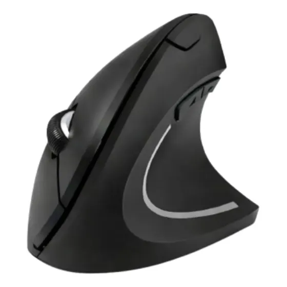 Mouse Usb Sem Fio Led Vertical Ergonômico Bluetooth 1600 Dpi Preto