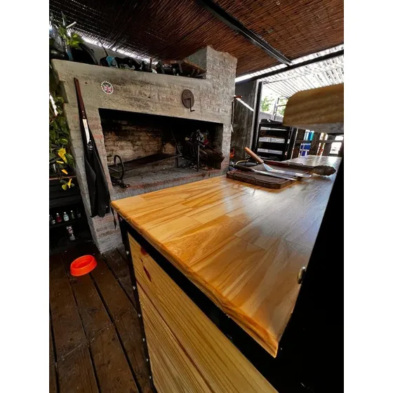 Barra/mesada Para Barbacoas En Hierro Y Madera