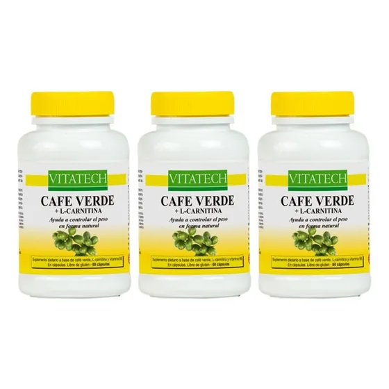 Cafe Verde Vita Tech X 3 Unidades De 60  Quemador De Grasa