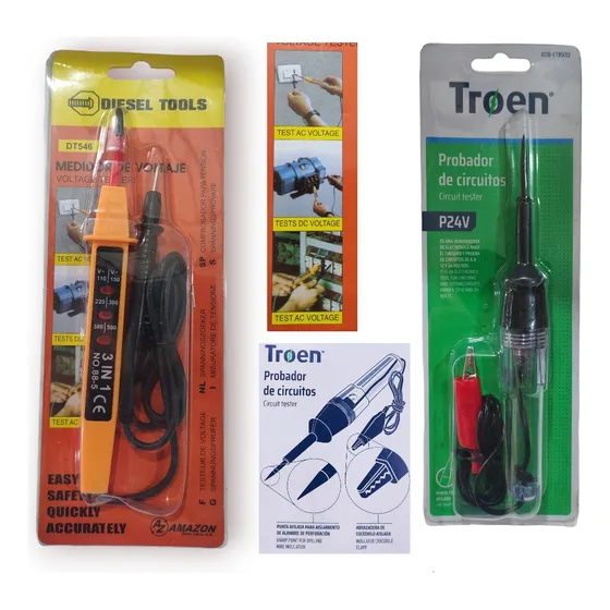 Medidor Probador De Corriente Voltaje 12 24v Y 110/220 Troen