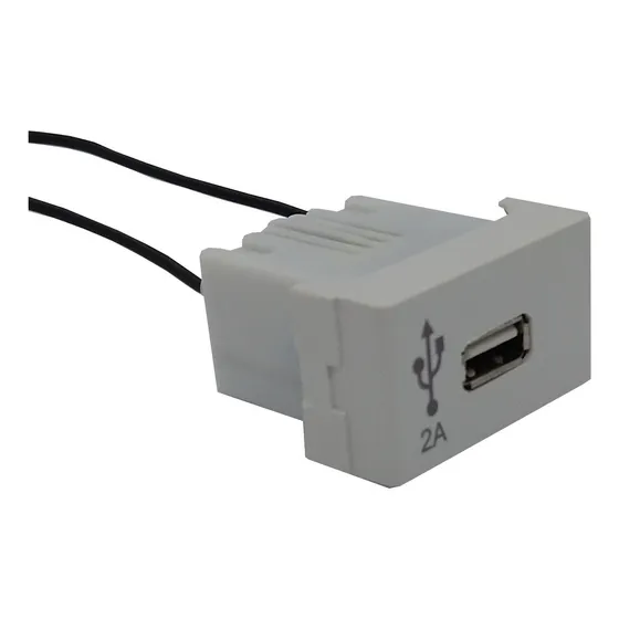 Modulo Toma Usb Cargador Celular Apto Jeluz Color Blanco