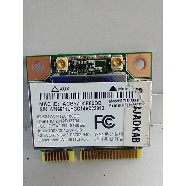 Tarjeta Inalámbrica Wifi, Modelo: Rtl8188ee, Realtek