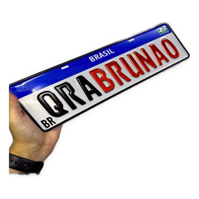 Placa Personalizada Carro Alumínio Em Alto Relevo