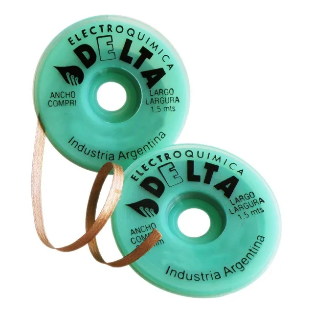 5 Malla Cinta Desoldante De Cobre De 3.5mm X 1.5 Mts. Delta