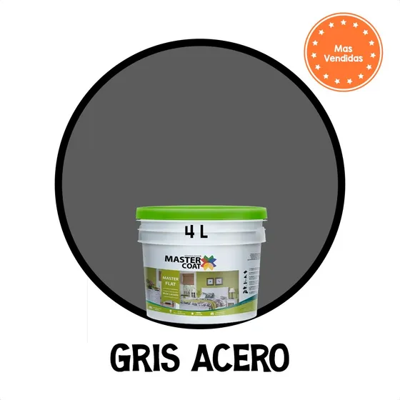 Pintura Vinilica 7 Años Galón 4l Int/ex Mejor Que Alvacolor Gris Acero Mate