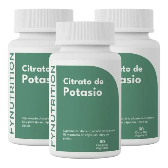 Citrato De Potasio En Cápsulas - Fynutrition X60 Pack X3 Sin Sabor