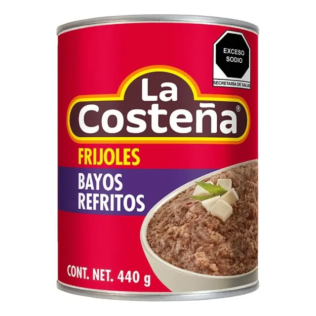 La Costeña  Lata De Frijoles Bayos Refritos 440g Ful