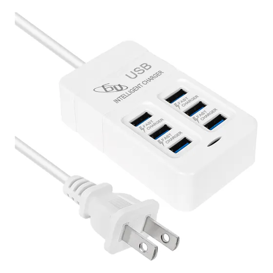 Cargador Usb Multipuerto, Toma De Corriente De Carga Rápida